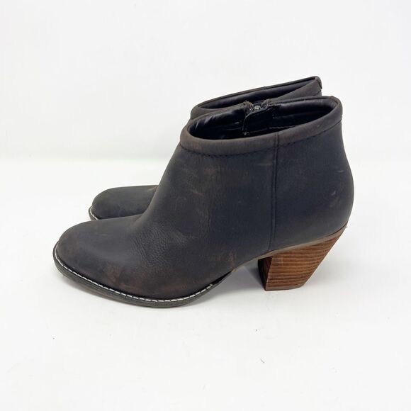 Cole Haan Booties Leather Brown Side Zip Block Heel Womens Size 7.5 - Picture 8 of 9